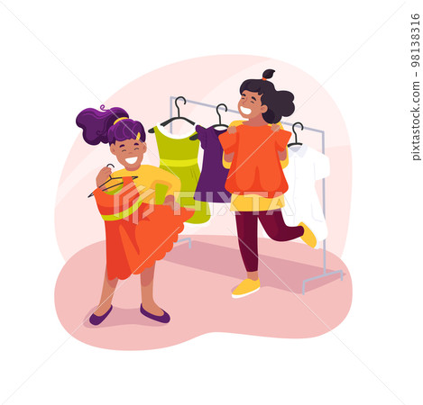Independent dressing and grooming isolated cartoon vector illustration. Independent dressing and grooming isolated cartoon vector illustration. 98138316