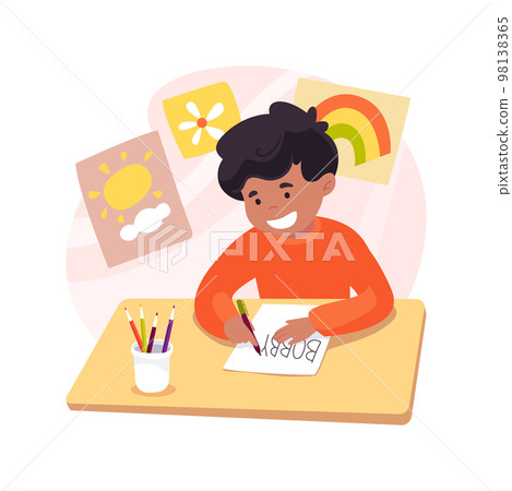 Writing personal name isolated cartoon vector illustration. 98138365