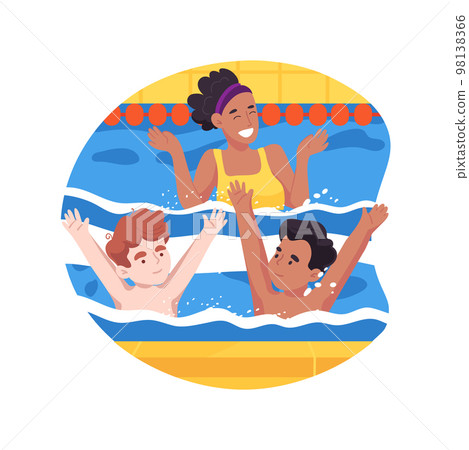 Swimming pool isolated cartoon vector illustration. 98138366