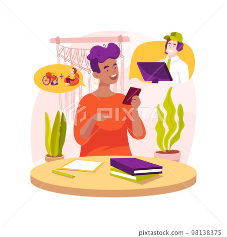 Support call line isolated cartoon vector illustration. Support call line isolated cartoon vector illustration. 98138375