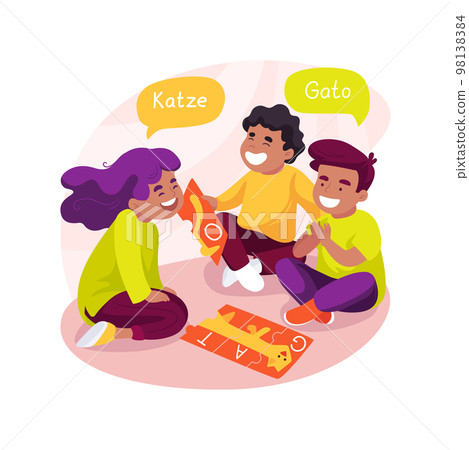 Solving puzzles with words isolated cartoon vector illustration. Solving puzzles with words isolated cartoon vector illustration. 98138384