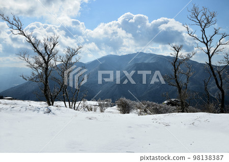金剛山雪景（從葛城大和山眺望金剛山）[奈良縣御所市] 98138387