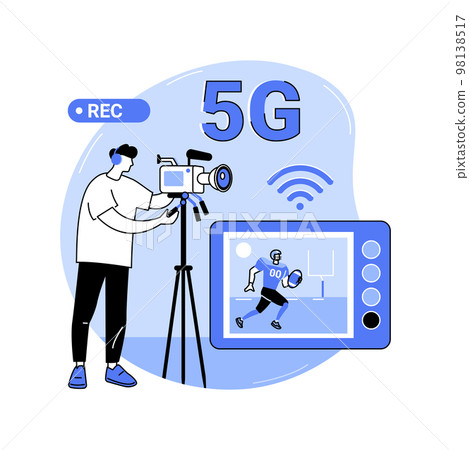 5G sports broadcasting isolated cartoon vector illustrations. 5G sports broadcasting isolated cartoon vector illustrations. 98138517