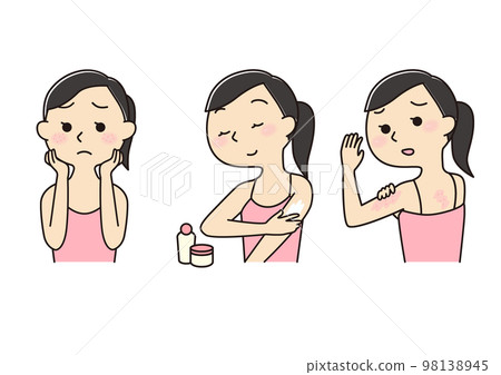 Women suffering from skin trouble 98138945