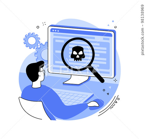 Malware analyst isolated cartoon vector illustrations. 98138969