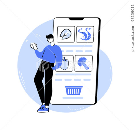 Making order online isolated cartoon vector illustrations. Making order online isolated cartoon vector illustrations. 98139011