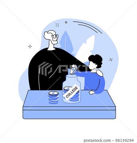 Saving money for college isolated cartoon vector illustrations. 98139294