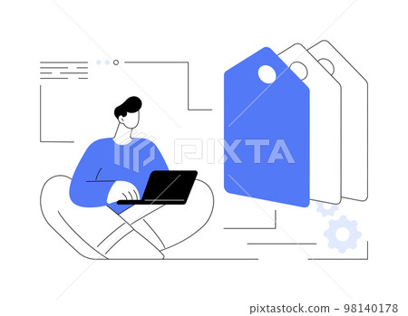 Tag management abstract concept vector illustration. Tag management abstract concept vector illustration. 98140178