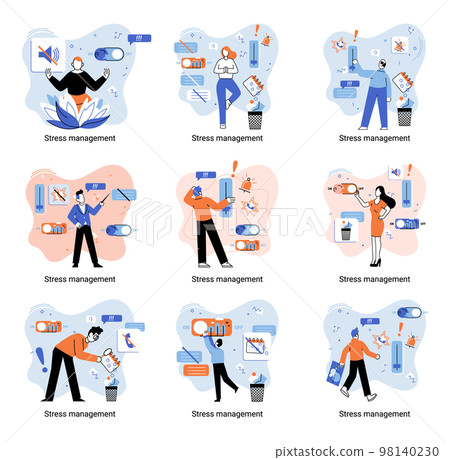 Stress management abstract metaphor, pressure control, depression, emotional tension, mental health 98140230