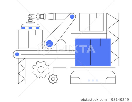 Warehouse robotization abstract concept vector illustration. Warehouse robotization abstract concept vector illustration. 98140249