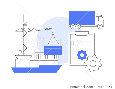 Import of goods and services abstract concept vector illustration. 98140264