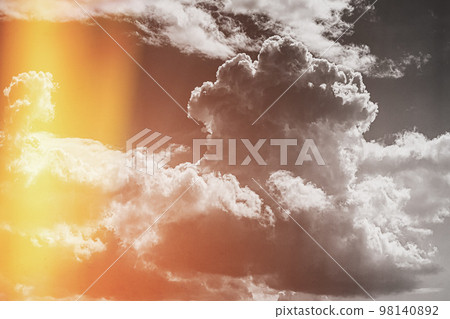 Toned black white yellow Clouds Cloud Sky. Background Cloudscape Abstract colors. Toned black white yellow Clouds Cloud Sky. Background Cloudscape Abstract colors. 98140892