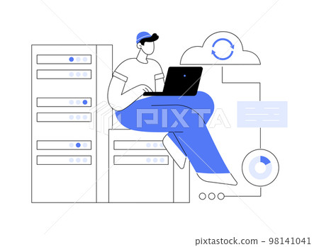 Backup server abstract concept vector illustration. 98141041