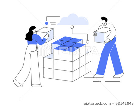 Big data storage abstract concept vector illustration. 98141042