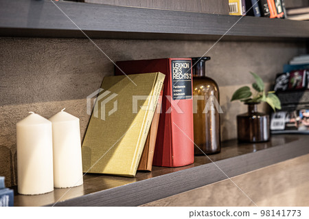 Bookshelves and books antique image material picture 98141773