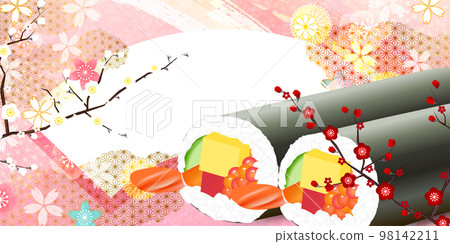 Setsubun ehomaki Japanese pattern background 98142211