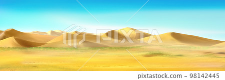 Sand dunes in the desert illustration 98142445