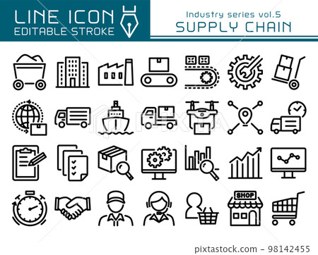 Line icon industry series vol.5 supply chain Line icon industry series vol.5 supply chain 98142455