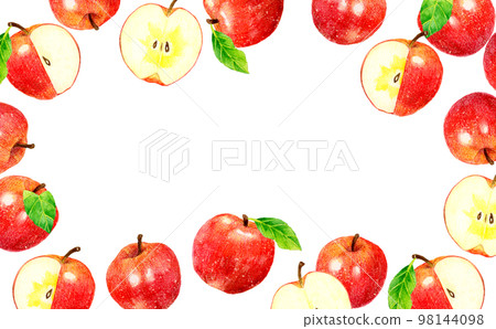 紅蘋果背景水果手繪水彩插畫素材 紅蘋果背景水果手繪水彩插畫素材 98144098