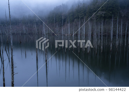 初冬的天然湖，長野縣大瀧村 98144422