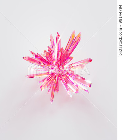 Transparent color of year 2023 crystal quartz. 3d render, 3d illustration. 98144794