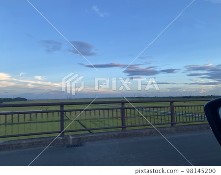 Rice field and blue sky 98145200