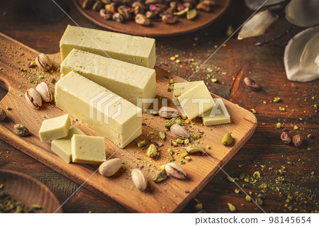 Homemade white chocolate fudge Homemade white chocolate fudge 98145654