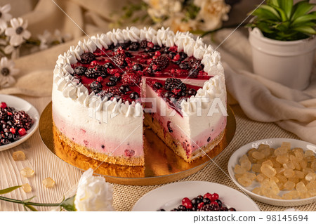 Still life of homemade cheesecake Still life of homemade cheesecake 98145694