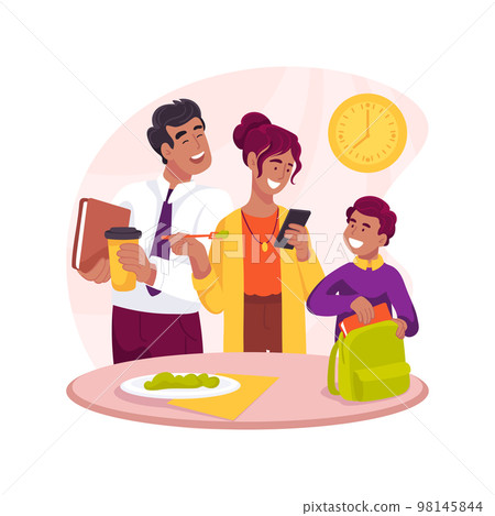 Morning rush isolated cartoon vector illustration. 98145844