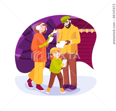 Caroling isolated cartoon vector illustration. 98145872