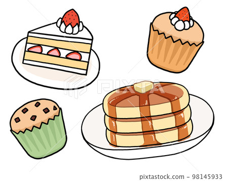 Illustration set of various cakes 98145933