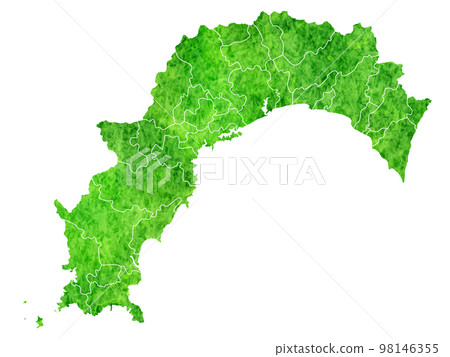 Kochi map watercolor icon Kochi map watercolor icon 98146355