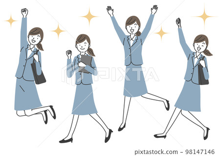 Business woman in a suit full of energy 98147146