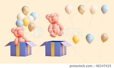 3D party balloon art set 3D party balloon art set 98147435