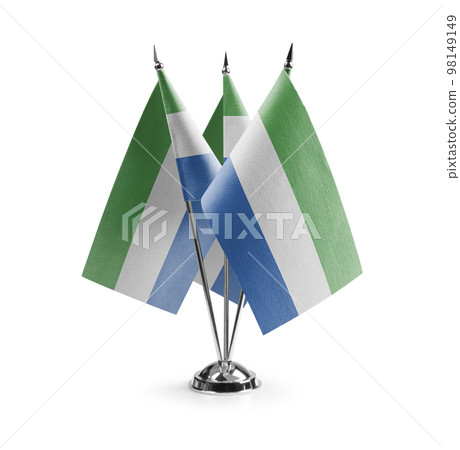 Small national flags of the Sierra Leone on a white background 98149149