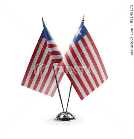Small national flags of the Liberia on a white background Small national flags of the Liberia on a white background 98149172