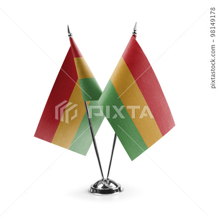 Small national flags of the Bolivia on a white background 98149178
