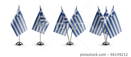 Small national flags of the Greece on a white background Small national flags of the Greece on a white background 98149212