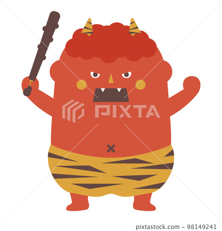 Illustration of an angry red demon Illustration of an angry red demon 98149241