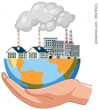 Global warming from pollution gas 98149321
