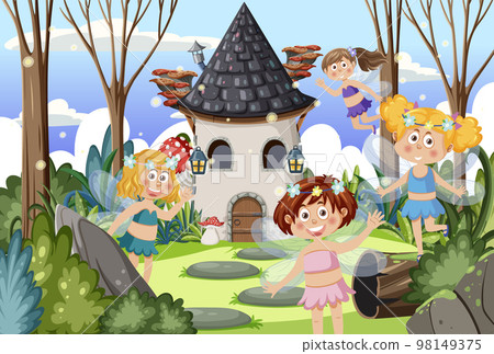 Fairies in fairy tales forest 98149375