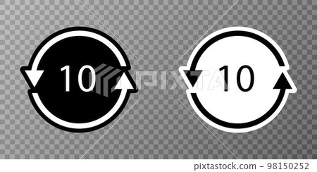 Battery recycling code 10 NiCD . Vector illustration Battery recycling code 10 NiCD . Vector illustration 98150252