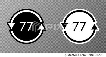 Copper Coated Glass. Glass recycling code 77 GL. Vector illustration 98150270
