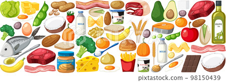 Food vegetable and fruit seamless pattern 98150439