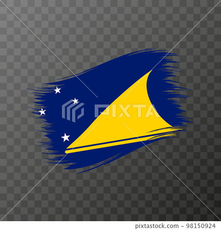 Tokelau national flag. Grunge brush stroke. Vector illustration on transparent background. Tokelau national flag. Grunge brush stroke. Vector illustration on transparent background. 98150924