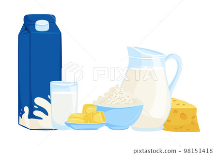 Healthy dairy food set, vector illustration Healthy dairy food set, vector illustration 98151418