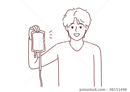 Smiling man volunteer donate blood 98151496