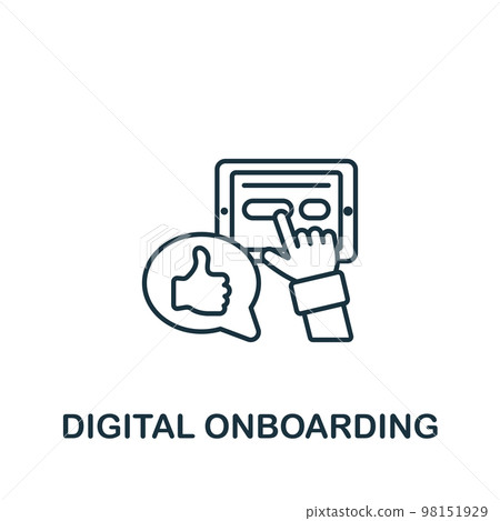 Digital Onboarding icon. Monochrome simple Talent Development icon for templates, web design and infographics 98151929