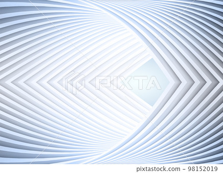 White futuristic building with curved lines, artificial space, 3D rendering. 98152019