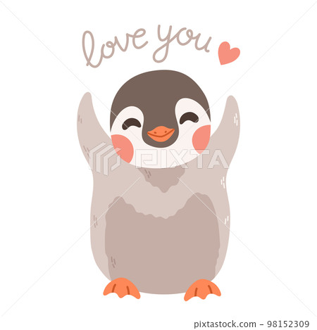 cute penguin cartoon love